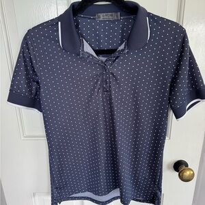 G/Fore women’s navy polka dot shirt, size L